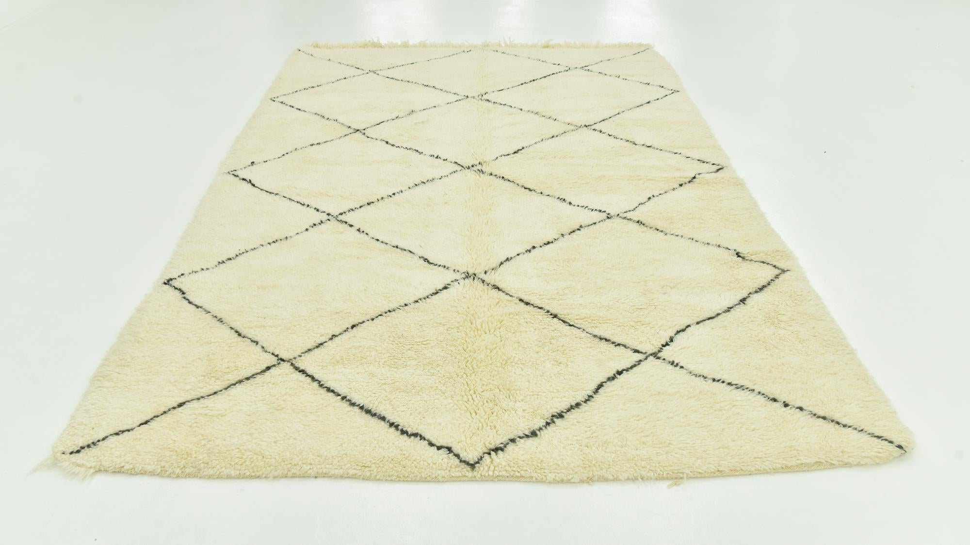 6' 9 x 10' Hand Knotted Moroccan Wool Rug