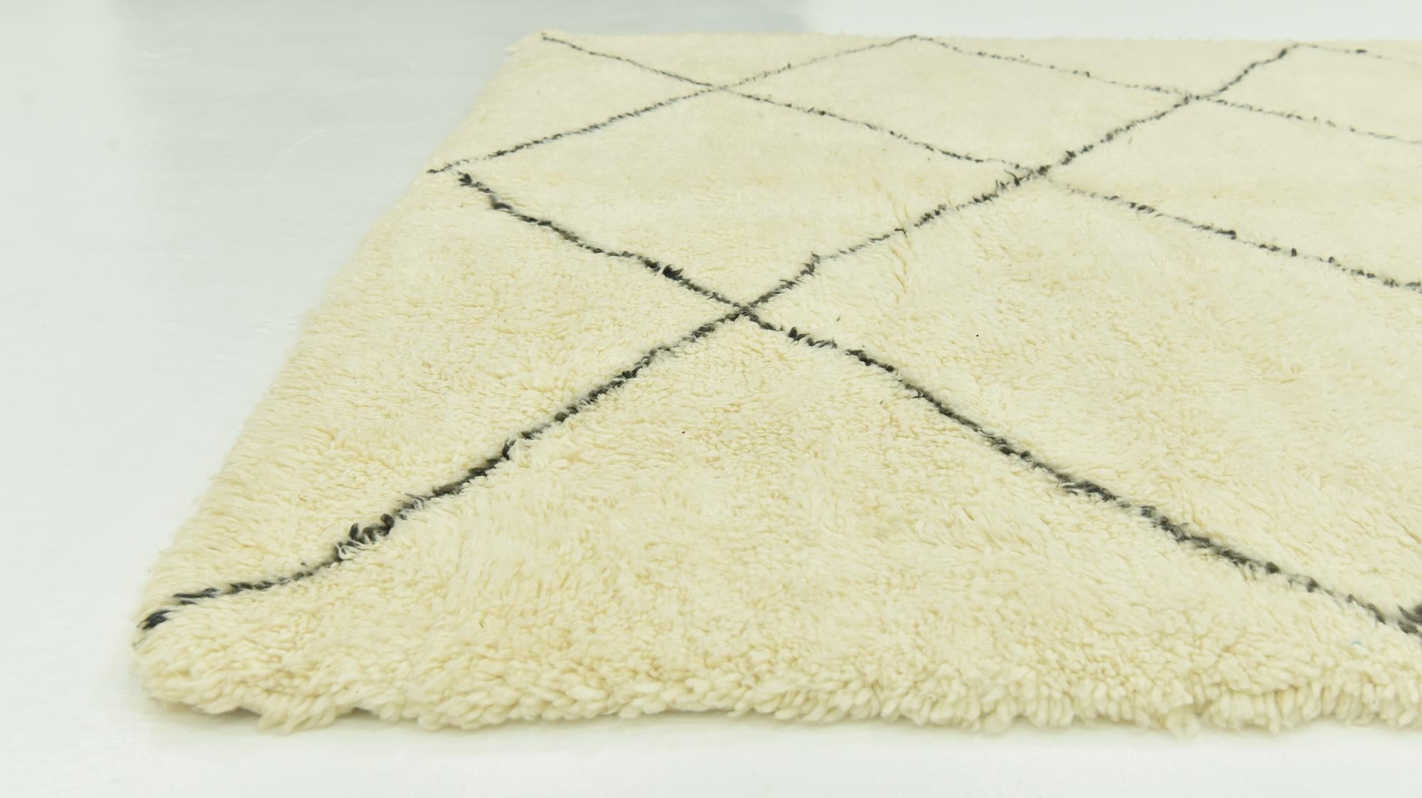 6' 9 x 10' Hand Knotted Moroccan Wool Rug