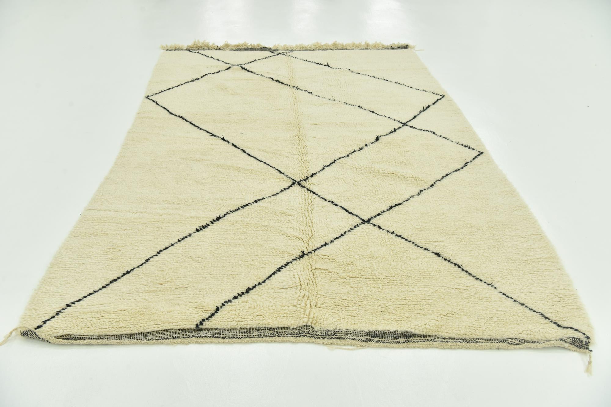 6' 5 x 9' 3 Hand Knotted Moroccan Wool Rug