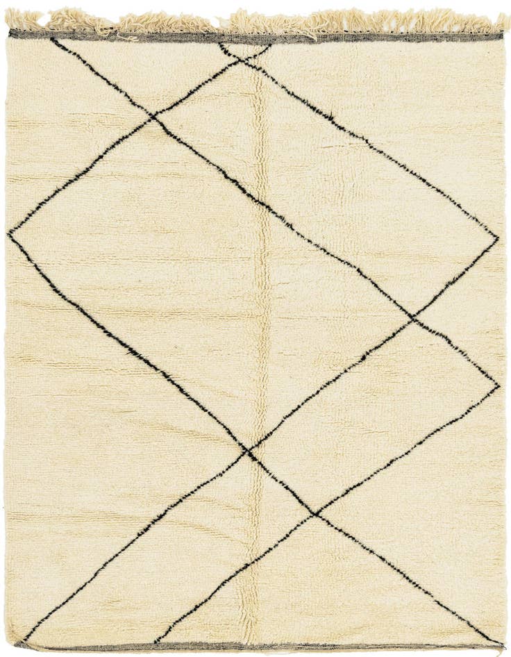 Detail image of 6' 5 x 9' 3 Hand Knotted Moroccan Wool Rug