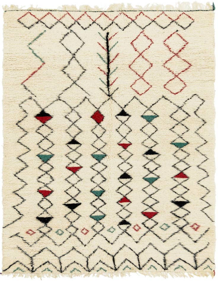Detail image of 5' x 9' 2 Hand Knotted Moroccan Wool Rug