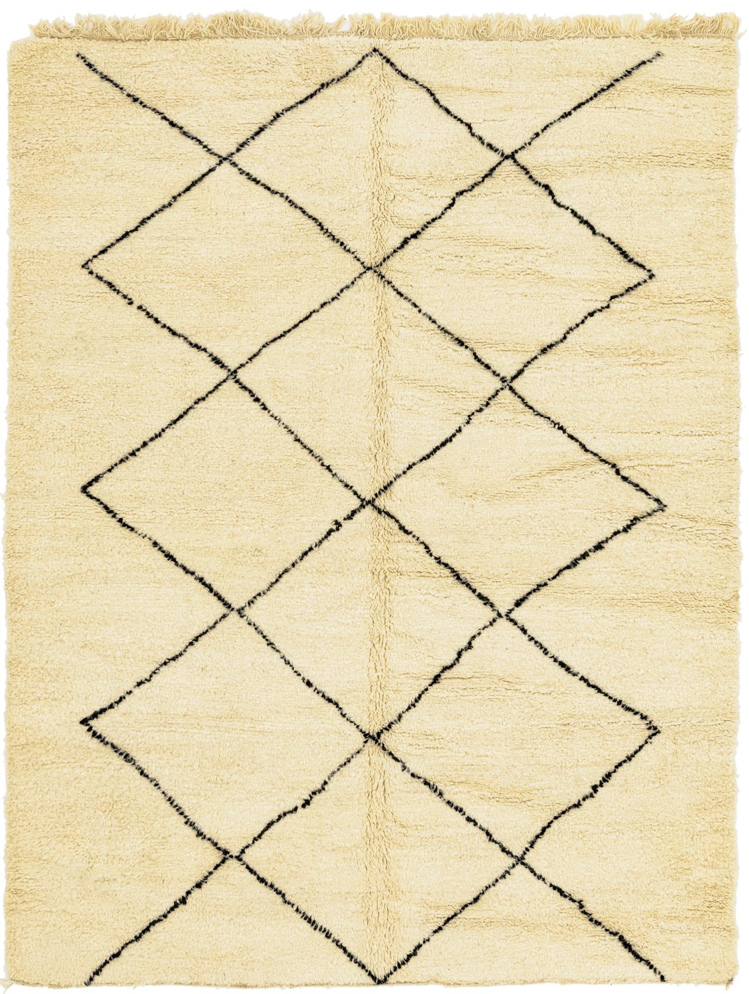 7' x 9' 5 Hand Knotted Moroccan Wool Rug