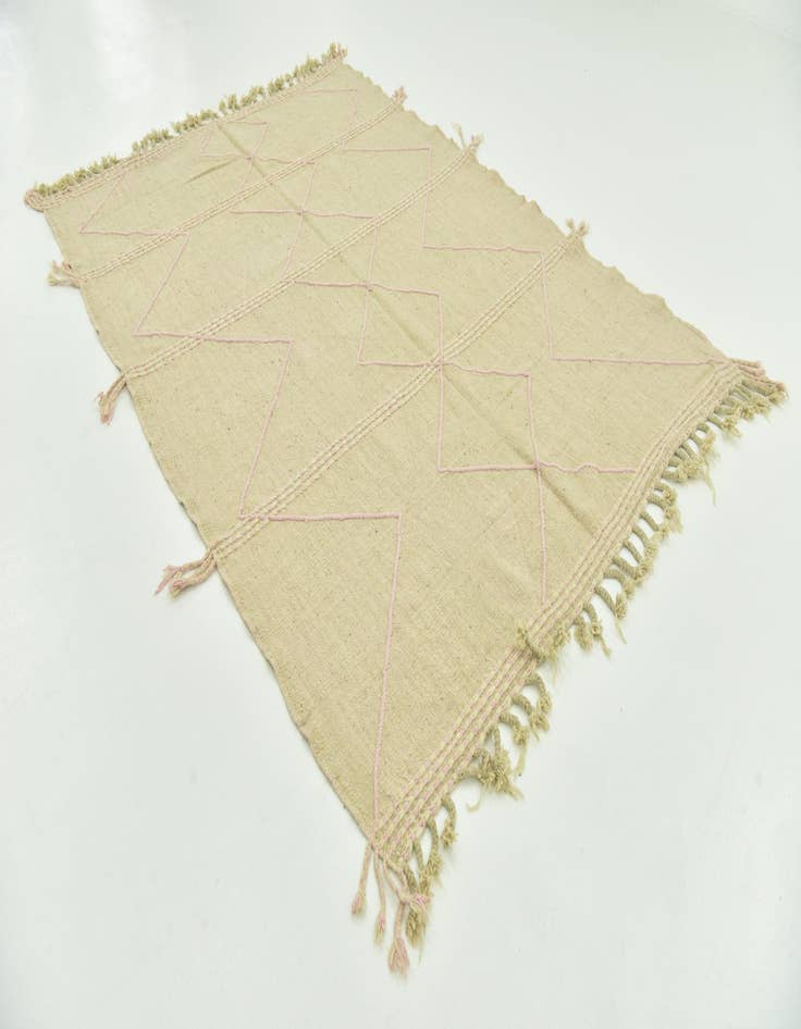 Detail image of 6' 6 x 9'  Hand Knotted Moroccan Wool Rug