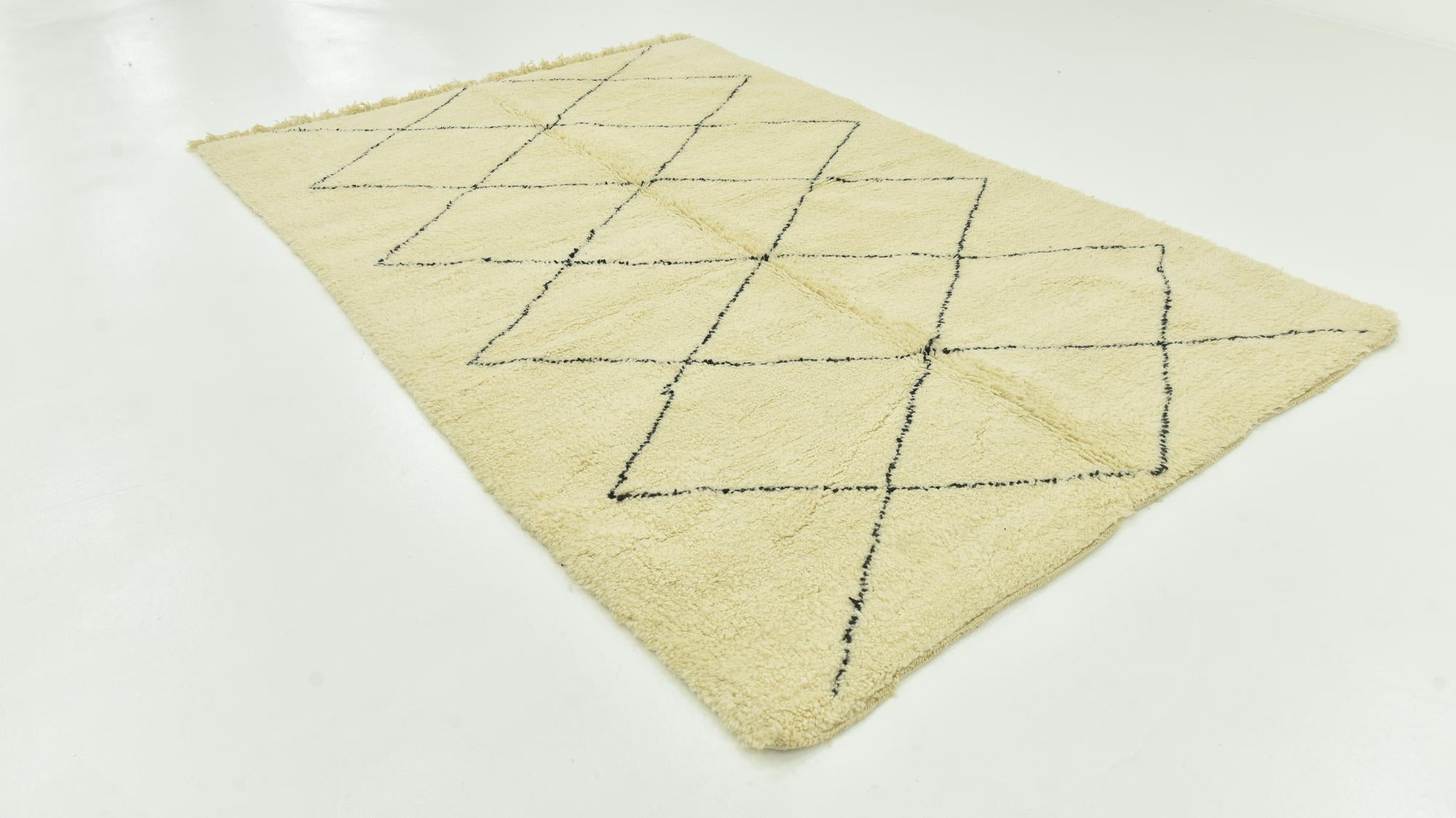 6' 9 x 10' Hand Knotted Moroccan Wool Rug