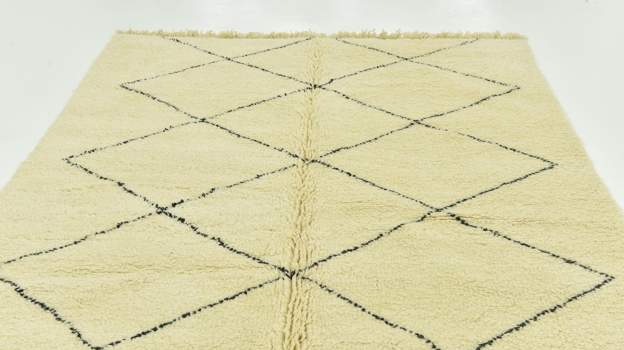 6' 9 x 10' Hand Knotted Moroccan Wool Rug