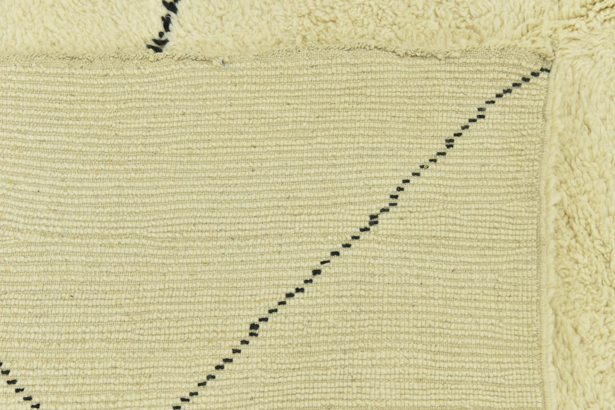 6' 9 x 9' 4 Hand Knotted Moroccan Wool Rug