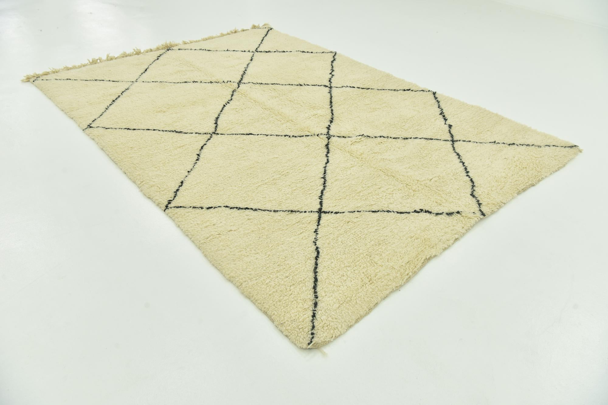 6' 9 x 9' 4 Hand Knotted Moroccan Wool Rug