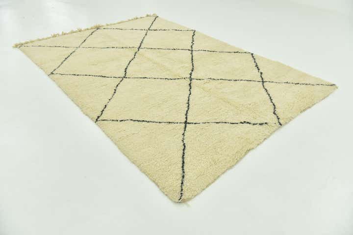 6' 9 x 9' 4 Hand Knotted Moroccan Wool Rug