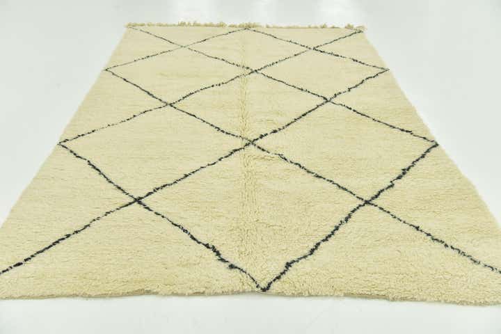 6' 9 x 9' 4 Hand Knotted Moroccan Wool Rug