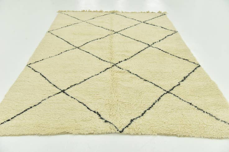 Detail image of 6' 9 x 9' 4 Hand Knotted Moroccan Wool Rug