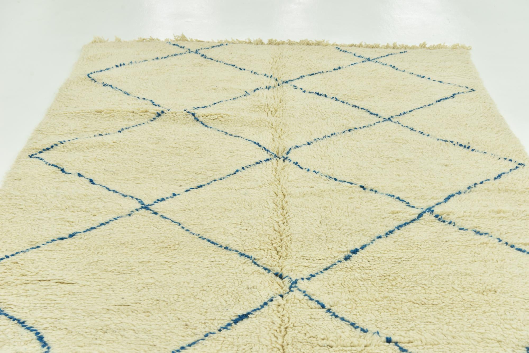 6' 6 x 10' 2 Hand Knotted Moroccan Wool Rug