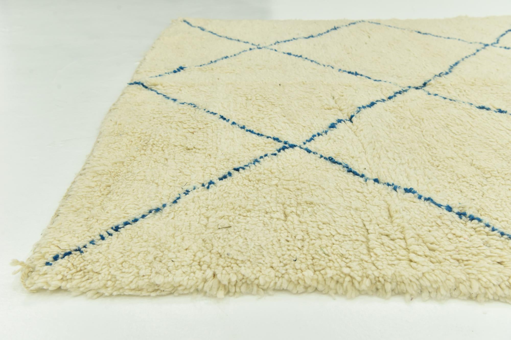 6' 6 x 10' 2 Hand Knotted Moroccan Wool Rug