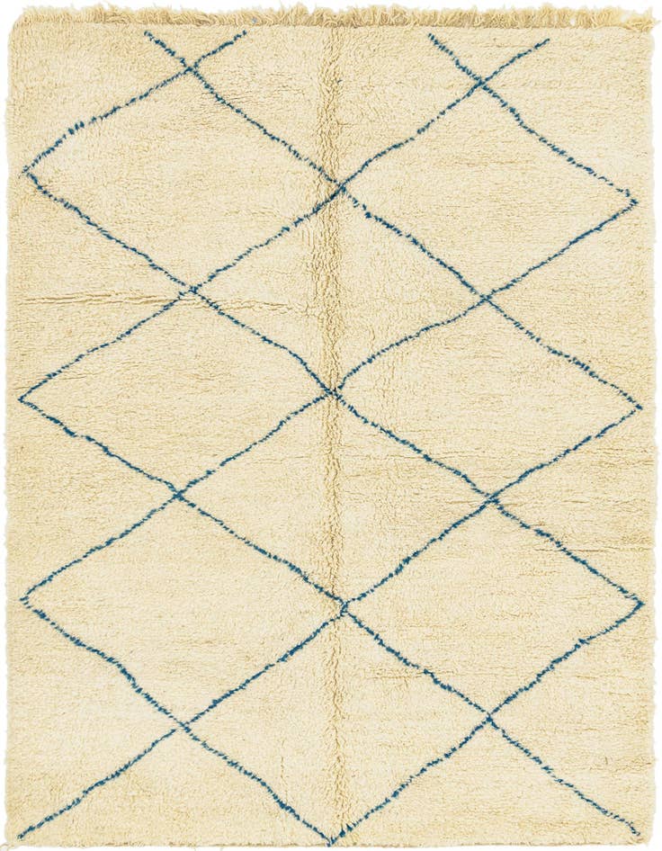 Detail image of 6' 6 x 10' 2 Hand Knotted Moroccan Wool Rug