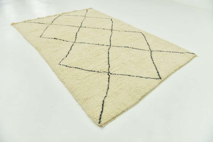 6' 8 x 10' 3 Hand Knotted Moroccan Wool Rug