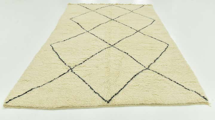 6' 8 x 10' 3 Hand Knotted Moroccan Wool Rug