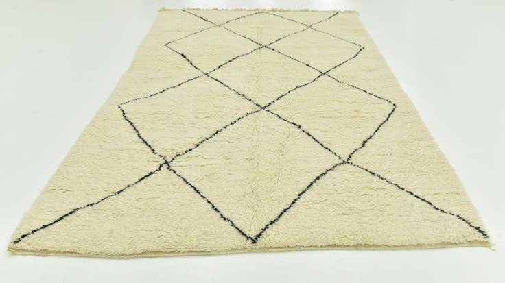 Detail image of 6' 8 x 10' 3 Hand Knotted Moroccan Wool Rug