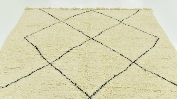 Detail image of 6' 8 x 10' 3 Hand Knotted Moroccan Wool Rug