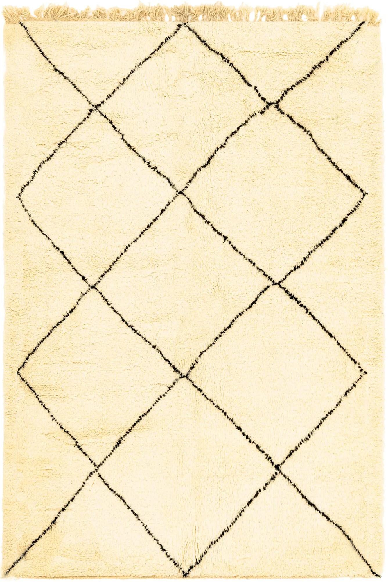 6' 8 x 10' 3 Hand Knotted Moroccan Wool Rug