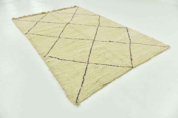 6' 7 x 10' Hand Knotted Moroccan Wool Rug