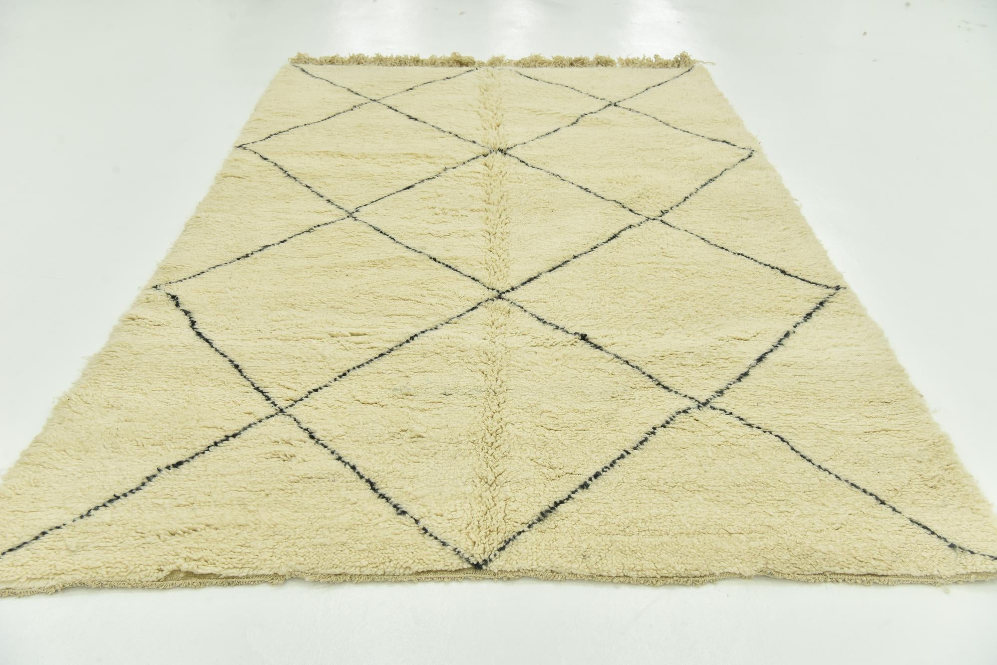 6' 7 x 10' Hand Knotted Moroccan Wool Rug