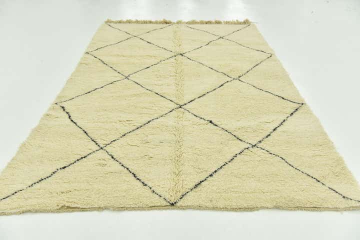 6' 7 x 10' Hand Knotted Moroccan Wool Rug