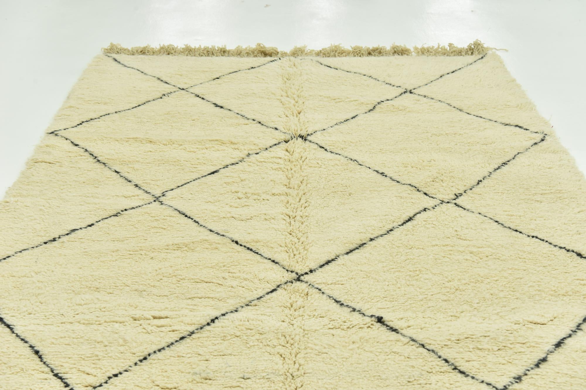 6' 7 x 10' Hand Knotted Moroccan Wool Rug