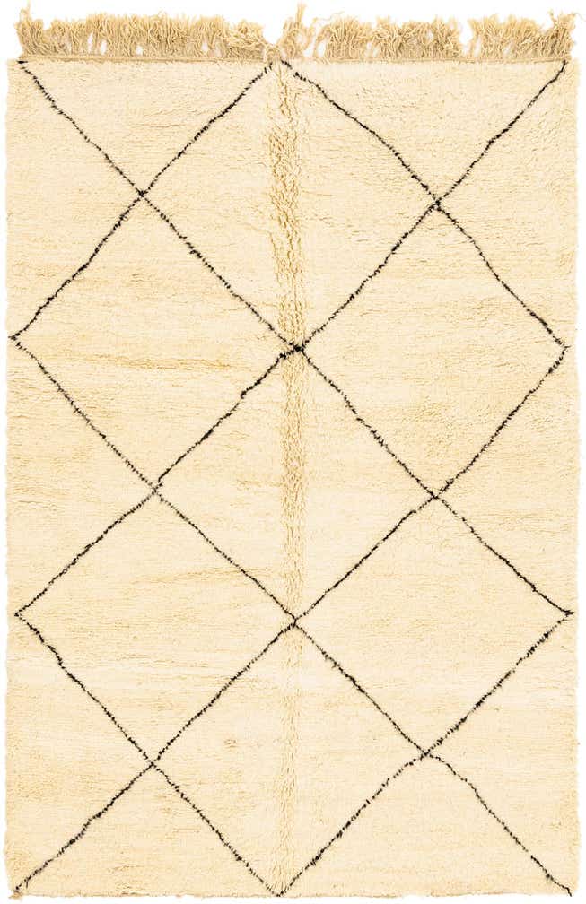 6' 7 x 10' Hand Knotted Moroccan Wool Rug