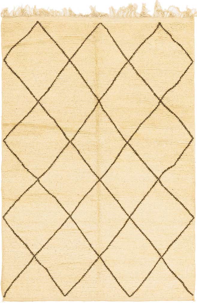 6' 5 x 9' 7 Hand Knotted Moroccan Wool Rug