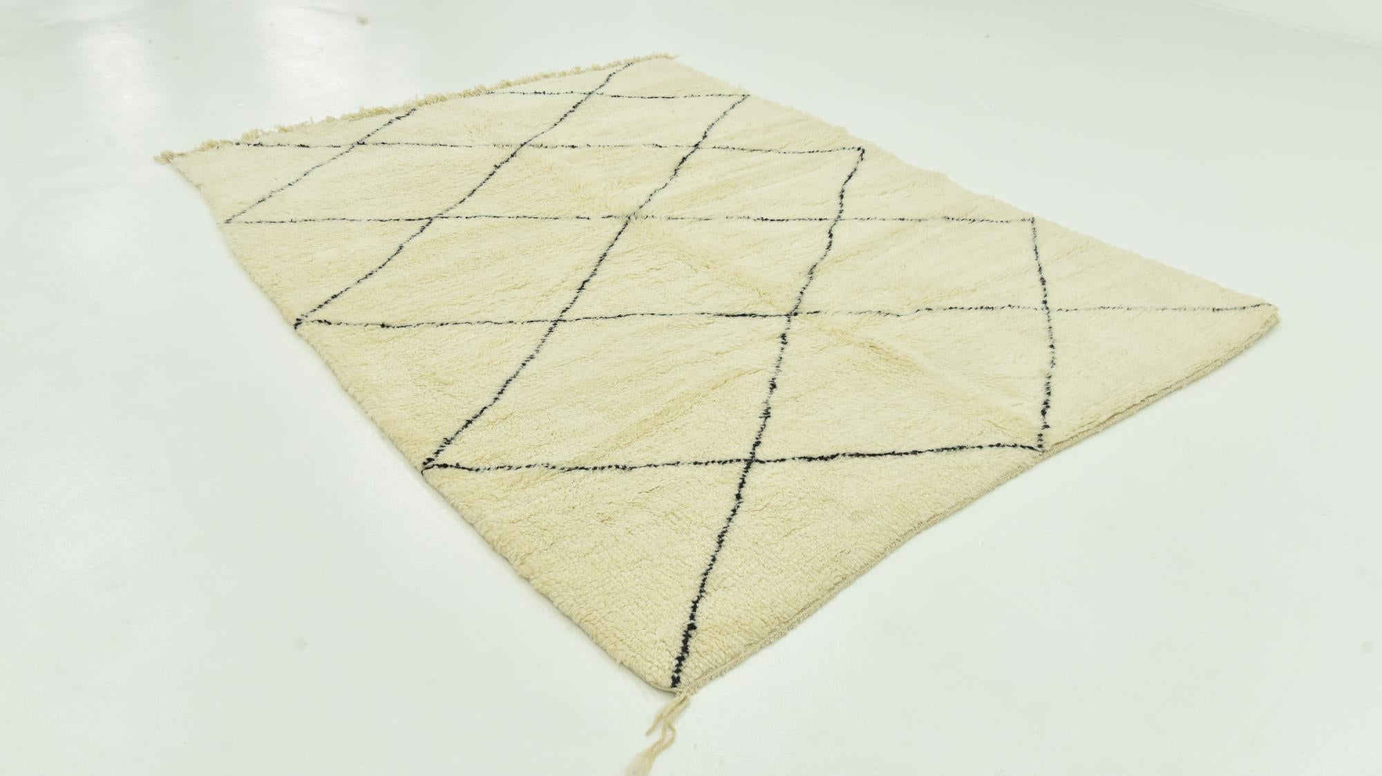 6' 8 x 9' Hand Knotted Moroccan Wool Rug