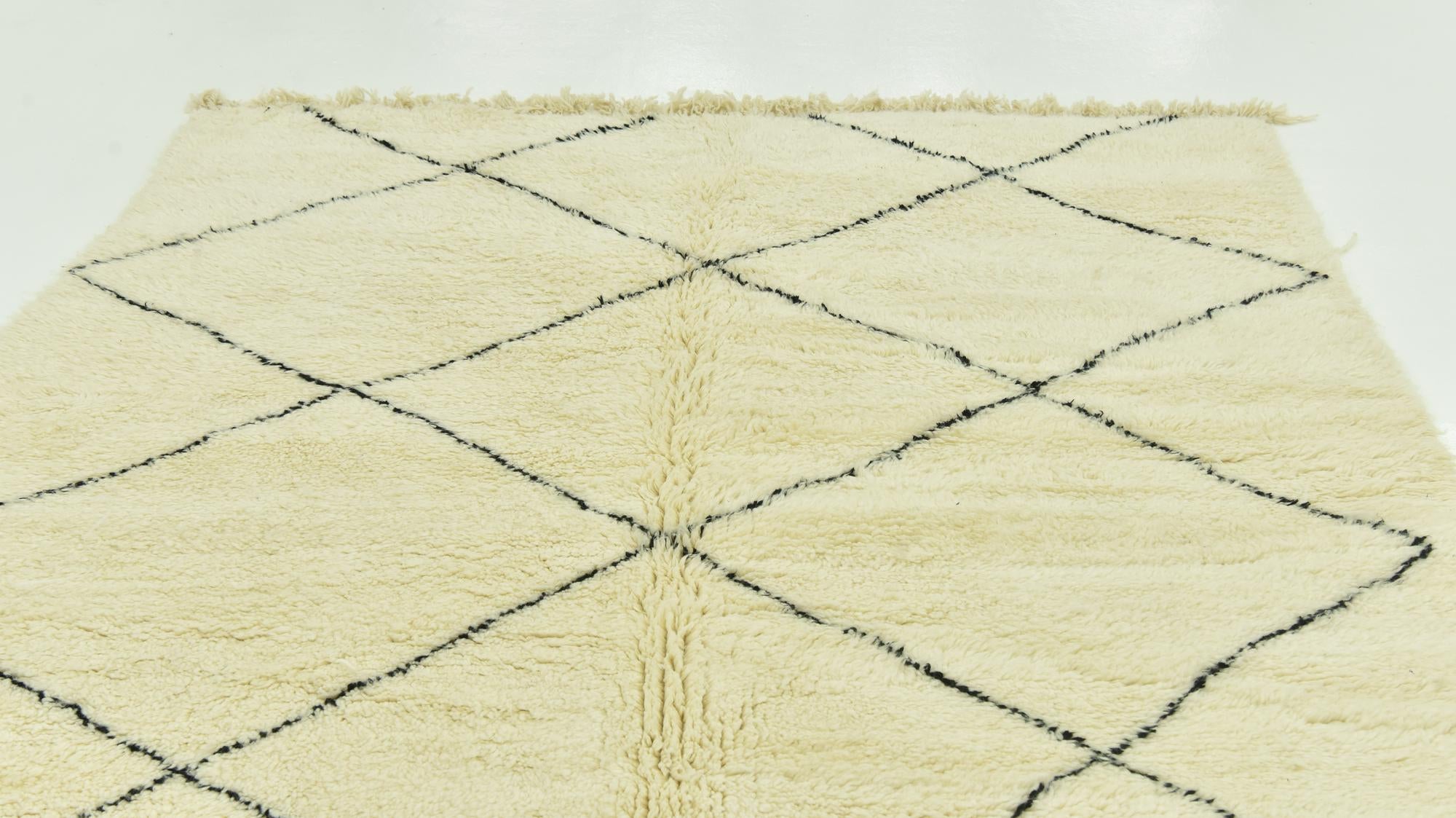 6' 8 x 9' Hand Knotted Moroccan Wool Rug