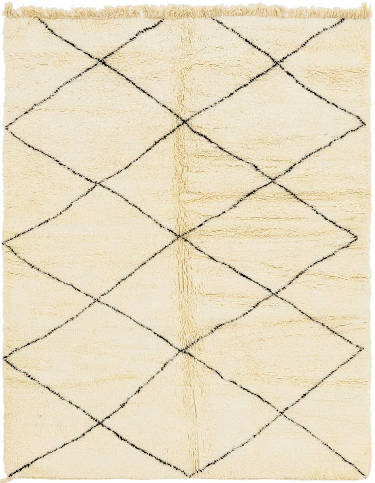 Detail image of 6' 8 x 9' Hand Knotted Moroccan Wool Rug