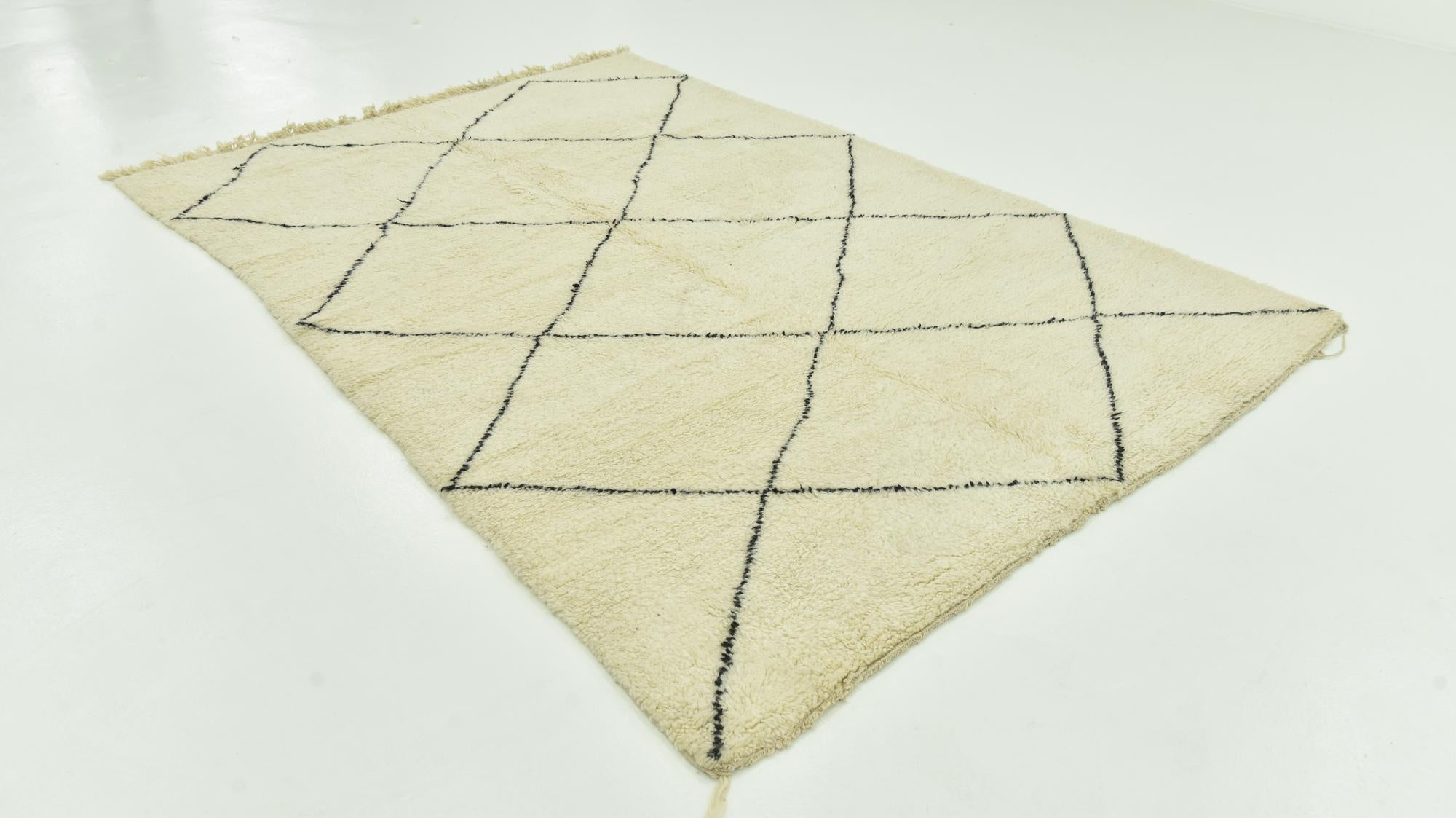 6' 6 x 9' 10 Hand Knotted Moroccan Wool Rug