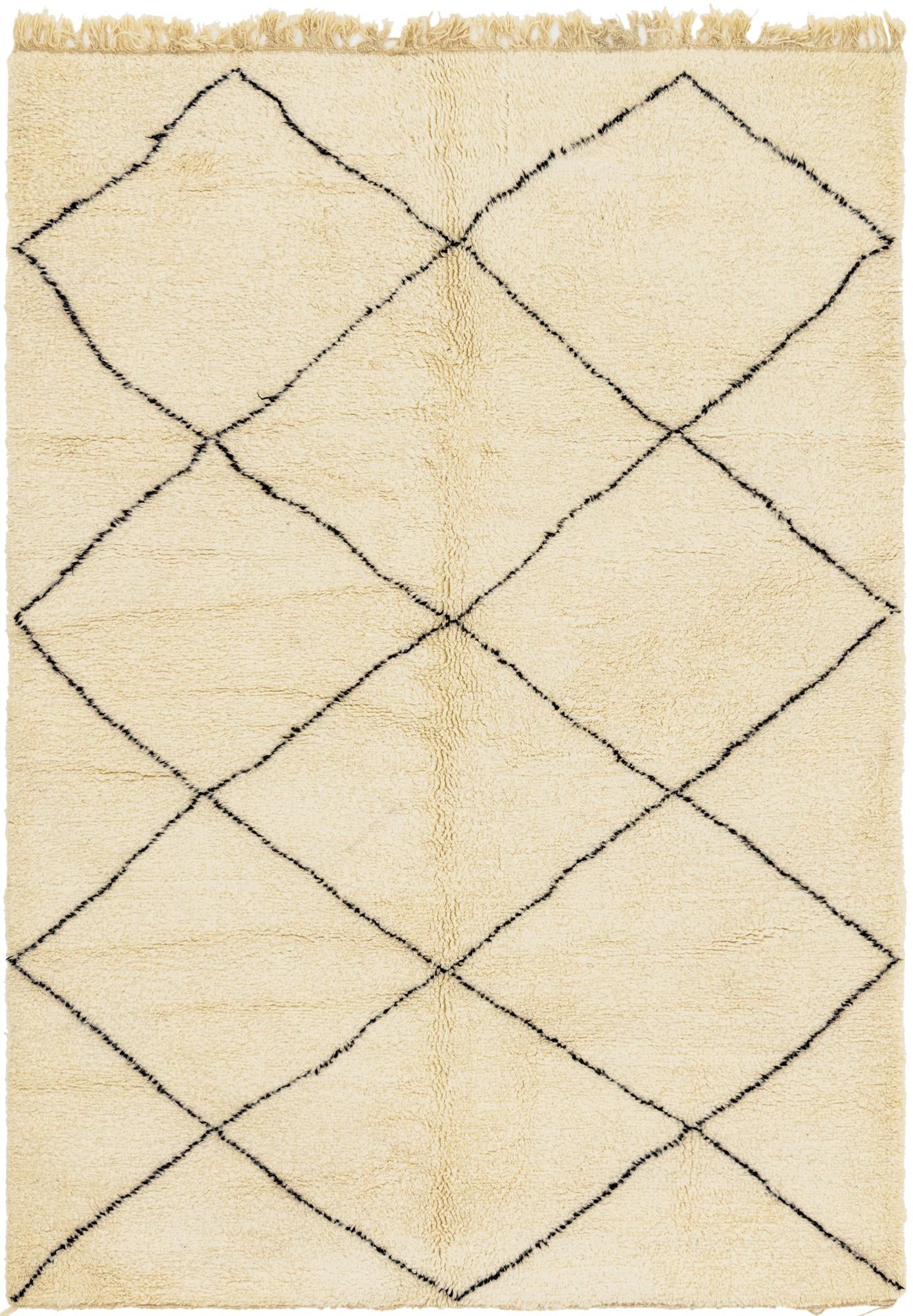 6' 6 x 9' 10 Hand Knotted Moroccan Wool Rug