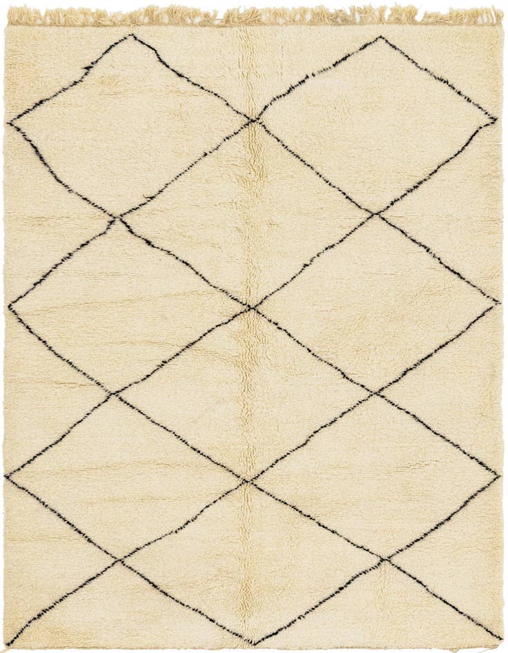 Detail image of 6' 6 x 9' 10 Hand Knotted Moroccan Wool Rug
