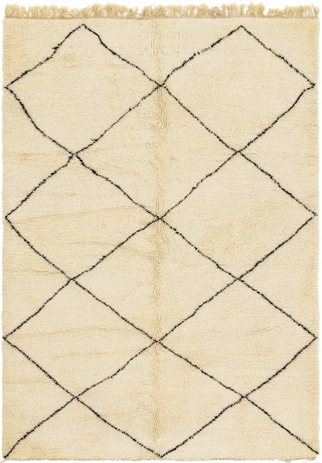Detail image of 6' 6 x 9' 10 Hand Knotted Moroccan Wool Rug