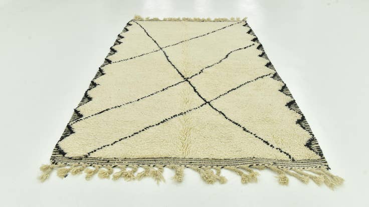 Detail image of 5' 5 x 8' 6 Hand Knotted Moroccan Wool Rug