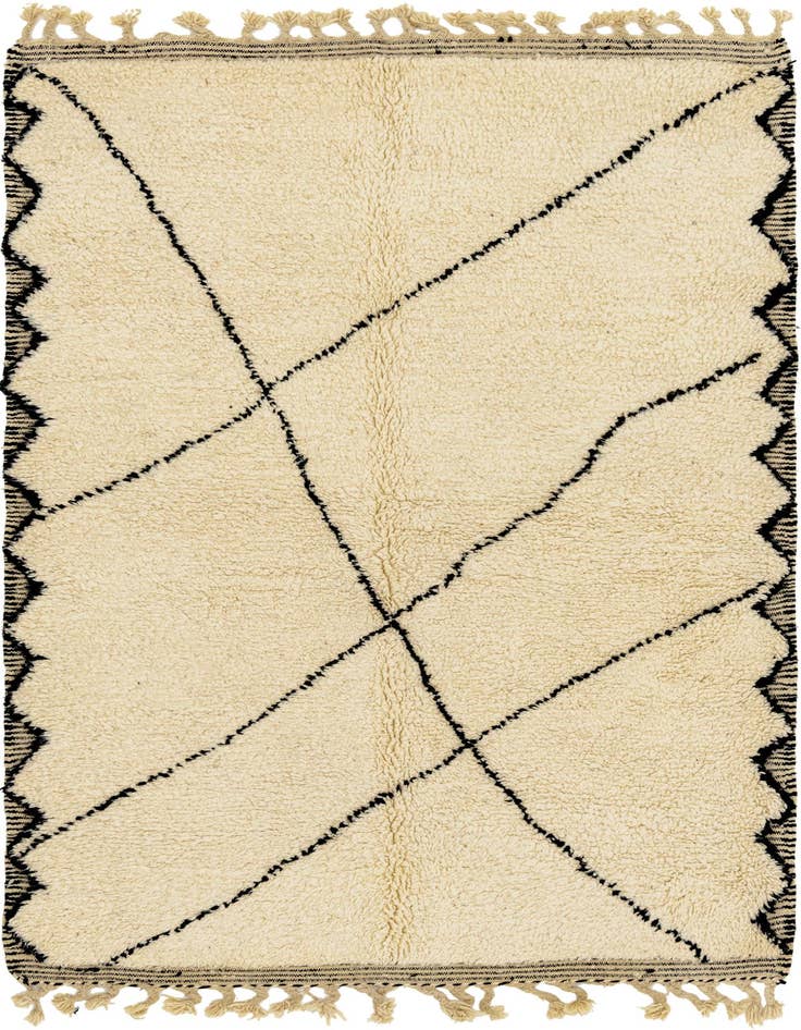 Detail image of 5' 5 x 8' 6 Hand Knotted Moroccan Wool Rug