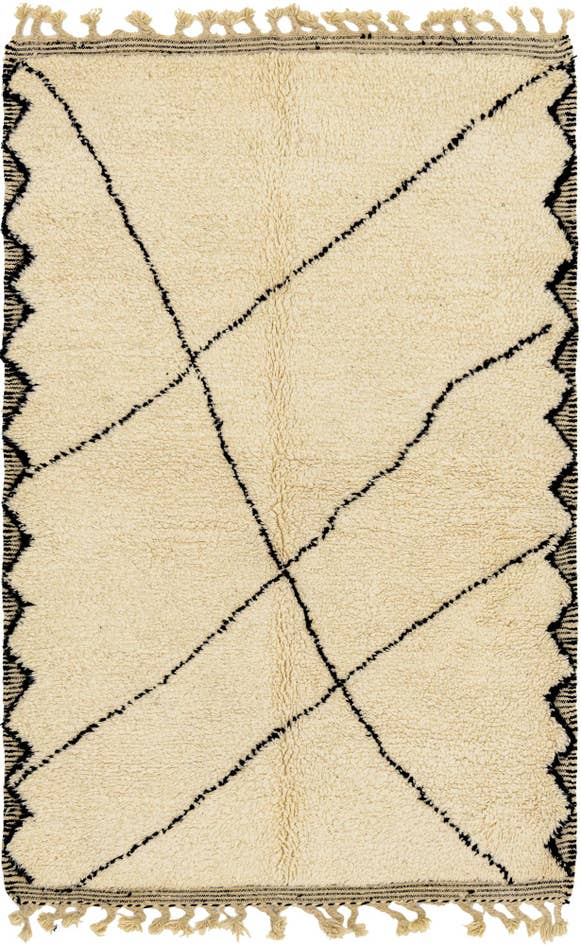 Detail image of 5' 5 x 8' 6 Hand Knotted Moroccan Wool Rug
