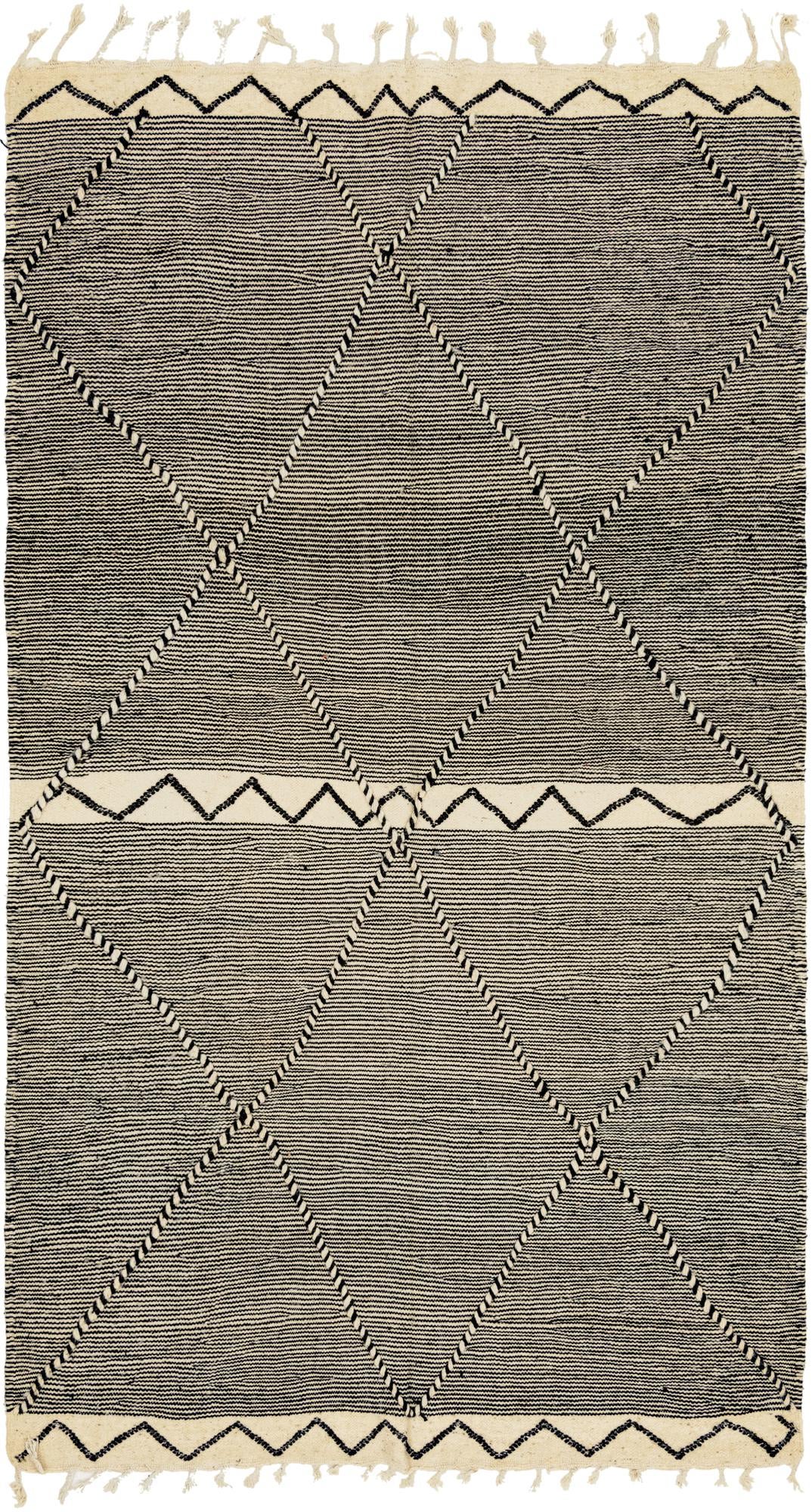 6' x 11' Hand Knotted Moroccan Wool Rug