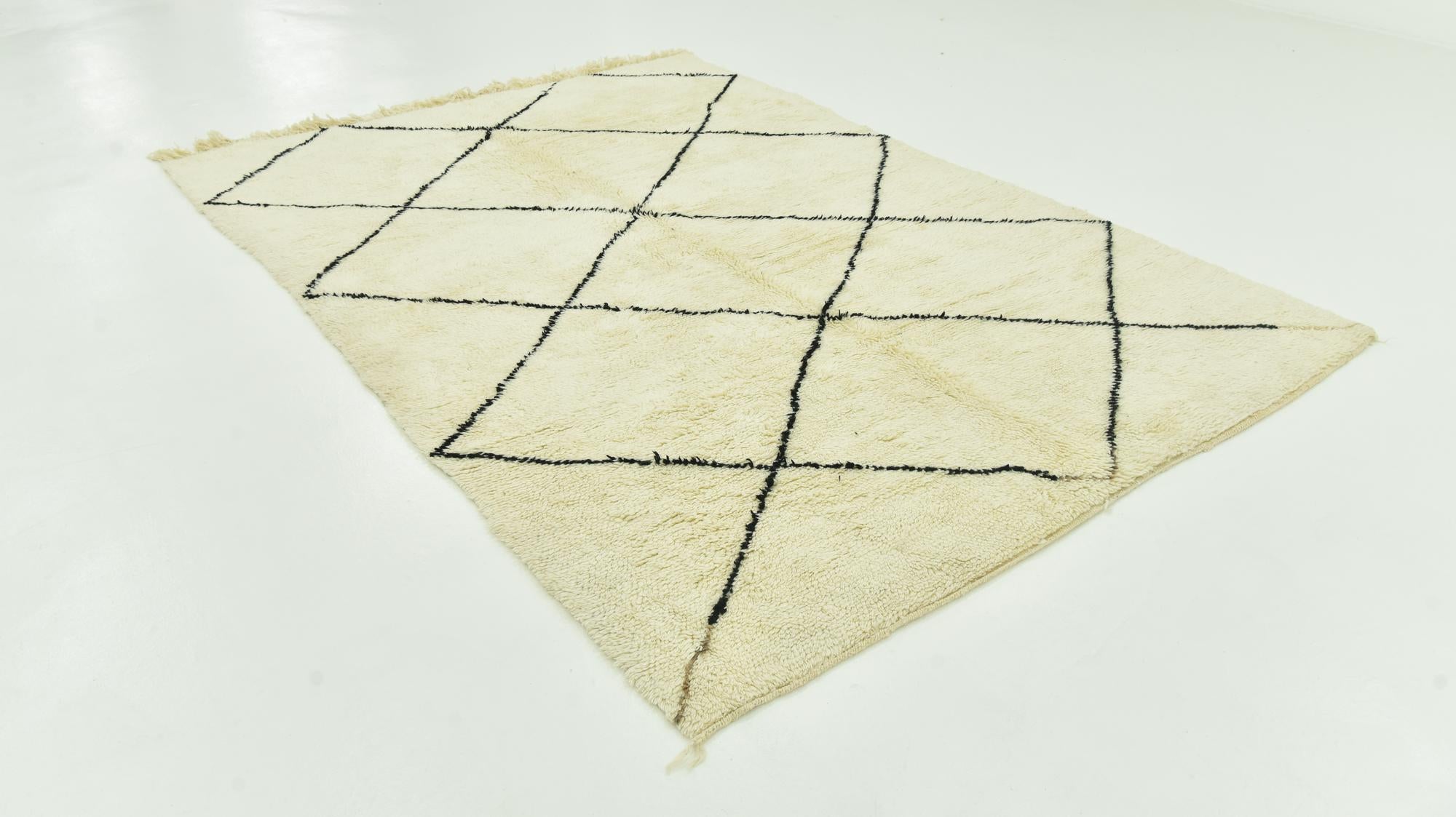 6' 6 x 9' 7 Hand Knotted Moroccan Wool Rug
