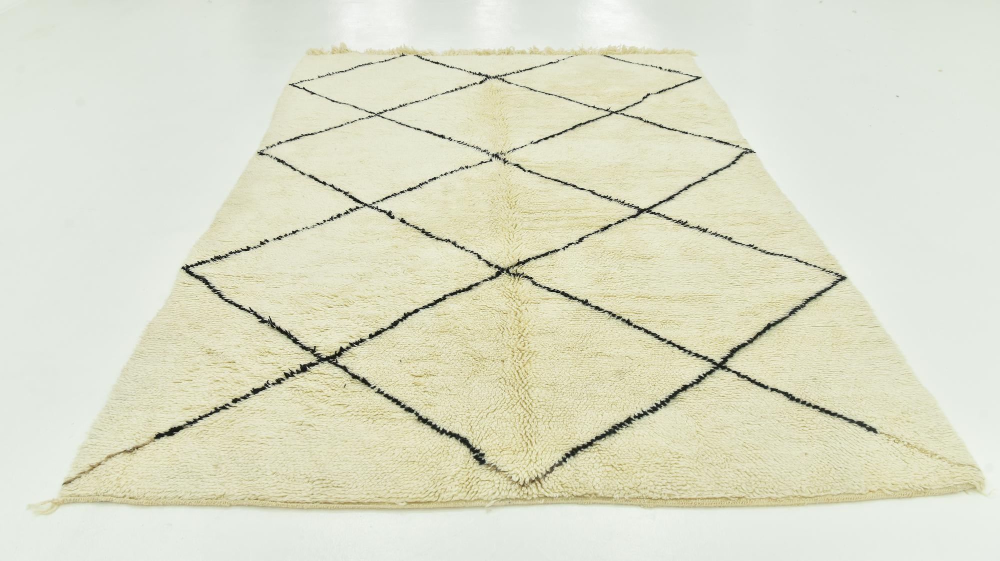 6' 6 x 9' 7 Hand Knotted Moroccan Wool Rug