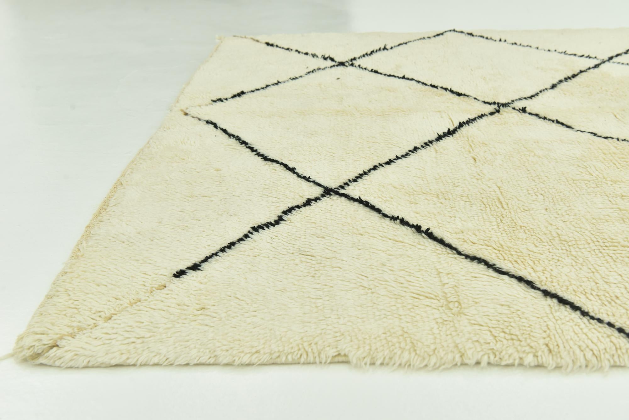 6' 6 x 9' 7 Hand Knotted Moroccan Wool Rug