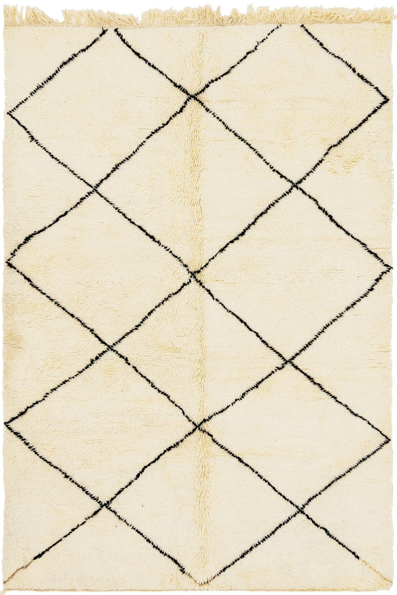 6' 6 x 9' 7 Hand Knotted Moroccan Wool Rug