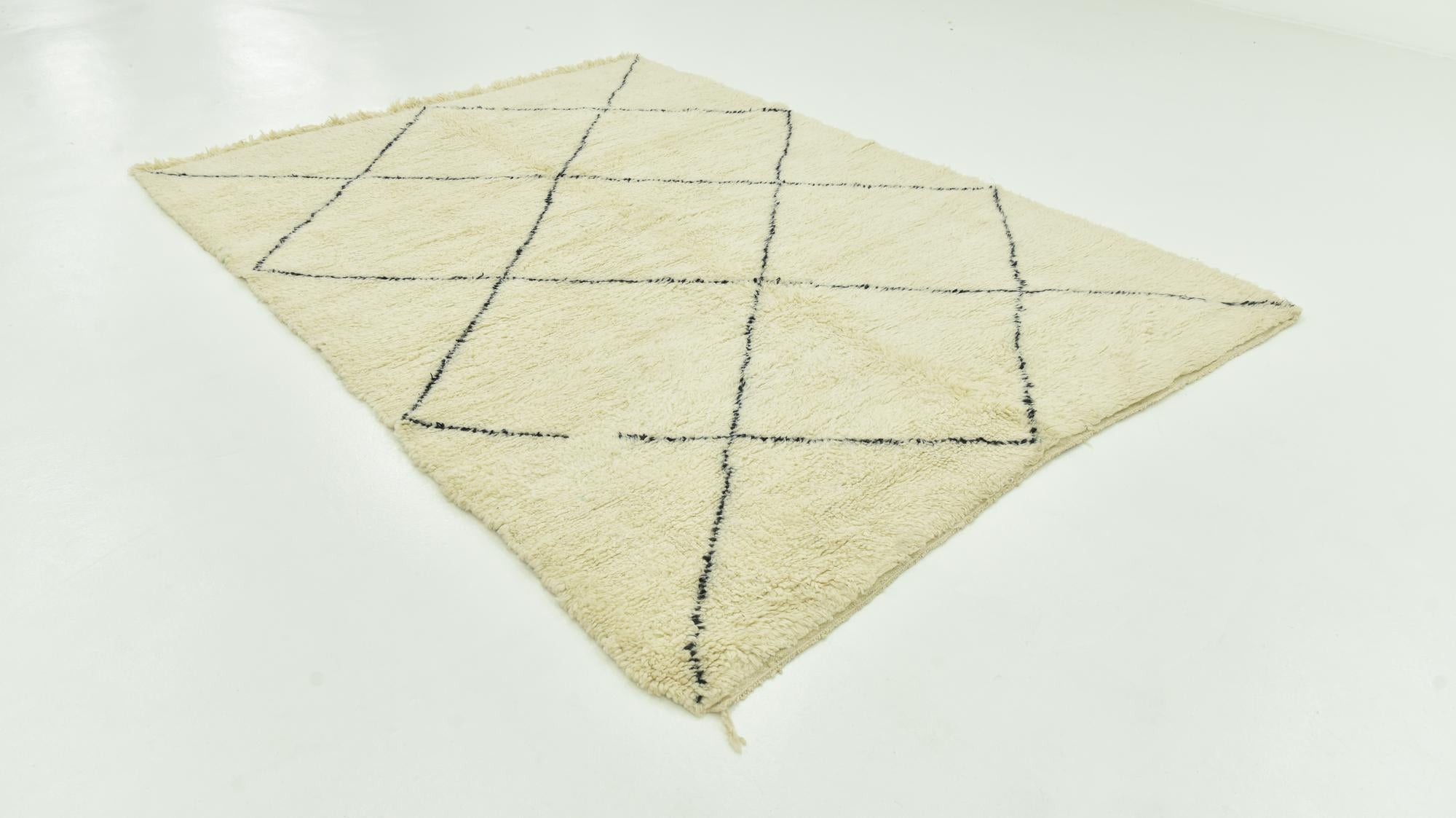 6' 6 x 9' 2 Hand Knotted Moroccan Wool Rug