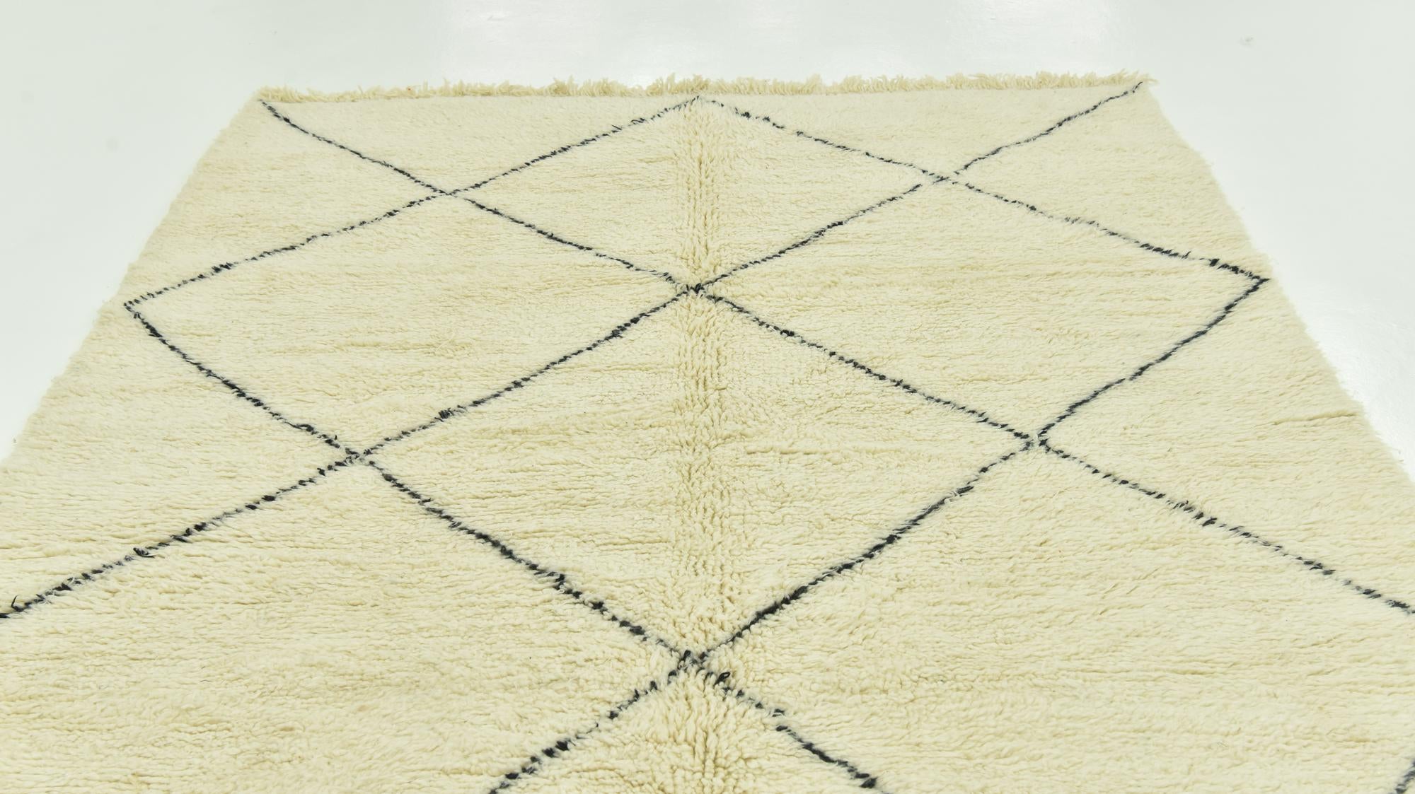 6' 6 x 9' 2 Hand Knotted Moroccan Wool Rug