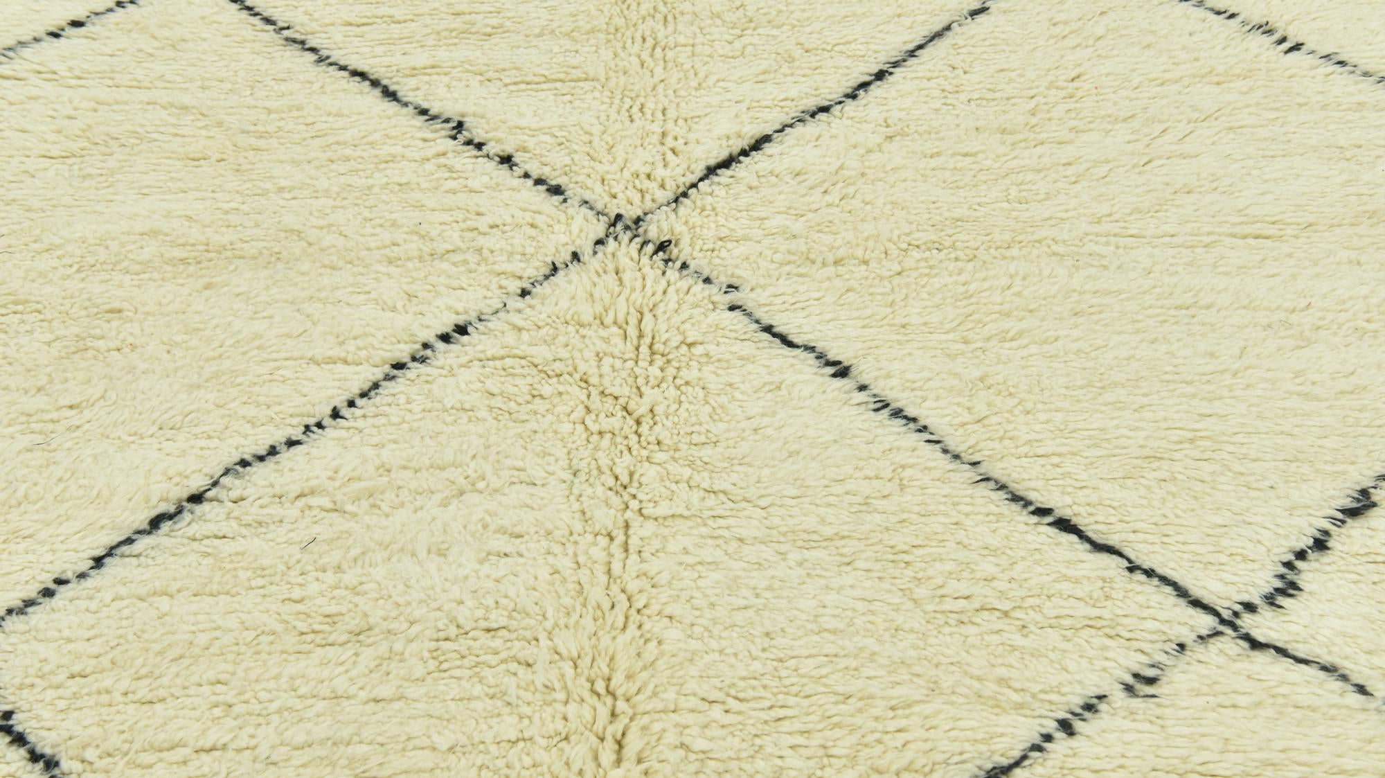6' 6 x 9' 2 Hand Knotted Moroccan Wool Rug