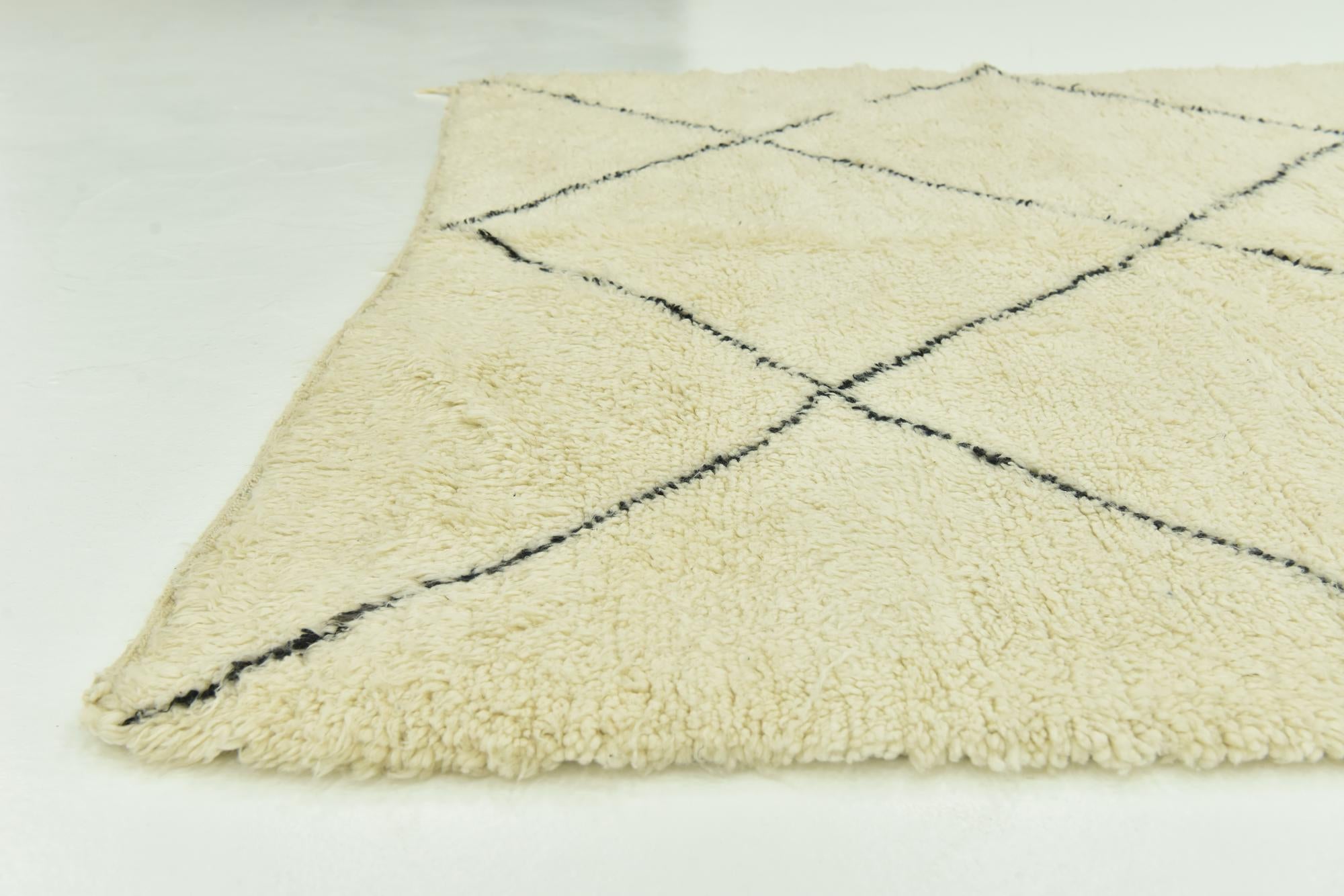 6' 6 x 9' 2 Hand Knotted Moroccan Wool Rug