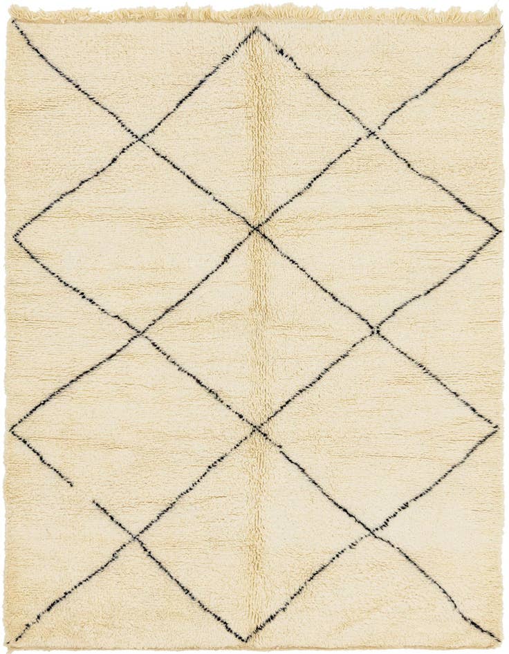 Detail image of 6' 6 x 9' 2 Hand Knotted Moroccan Wool Rug