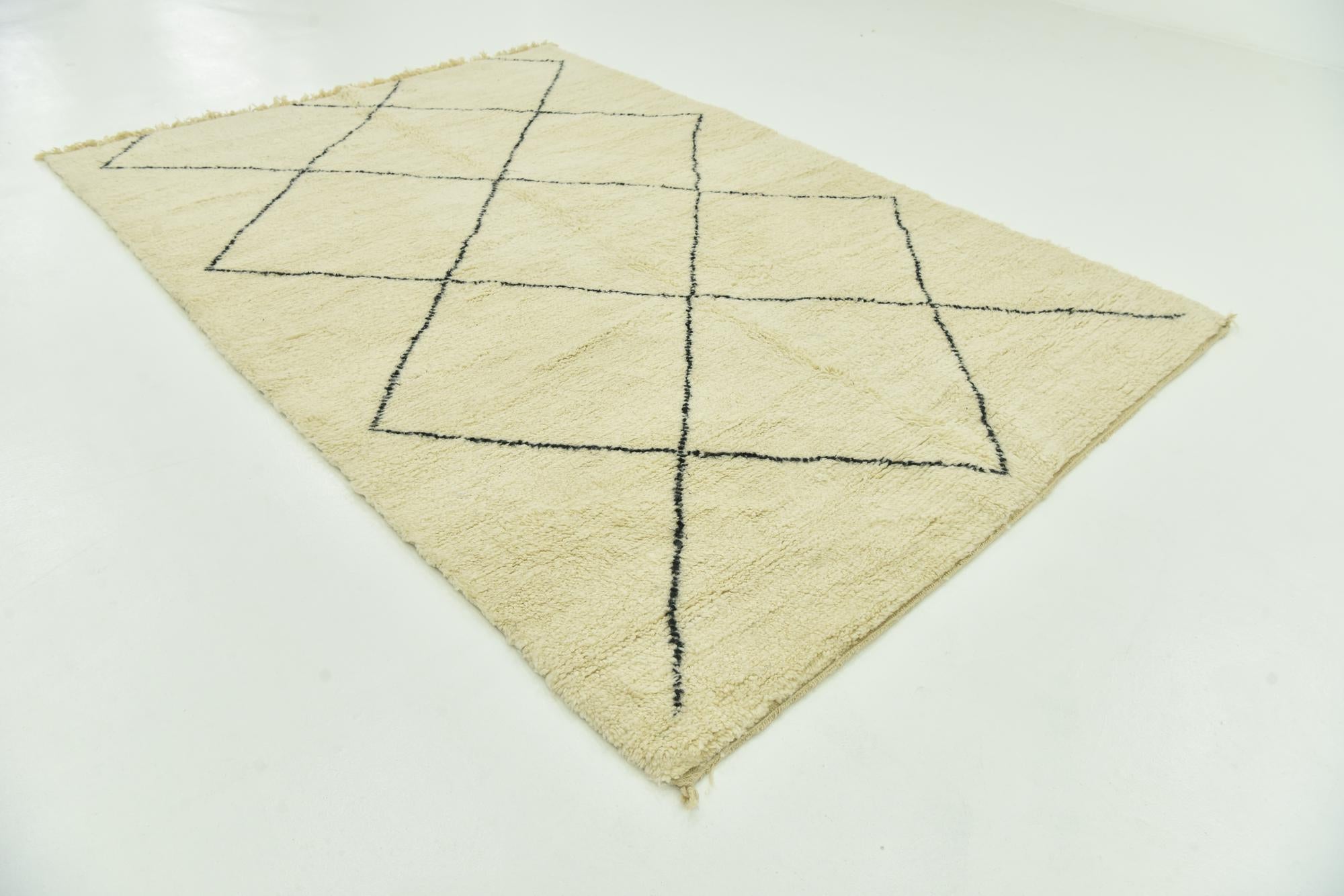 7' x 10' 3 Hand Knotted Moroccan Wool Rug