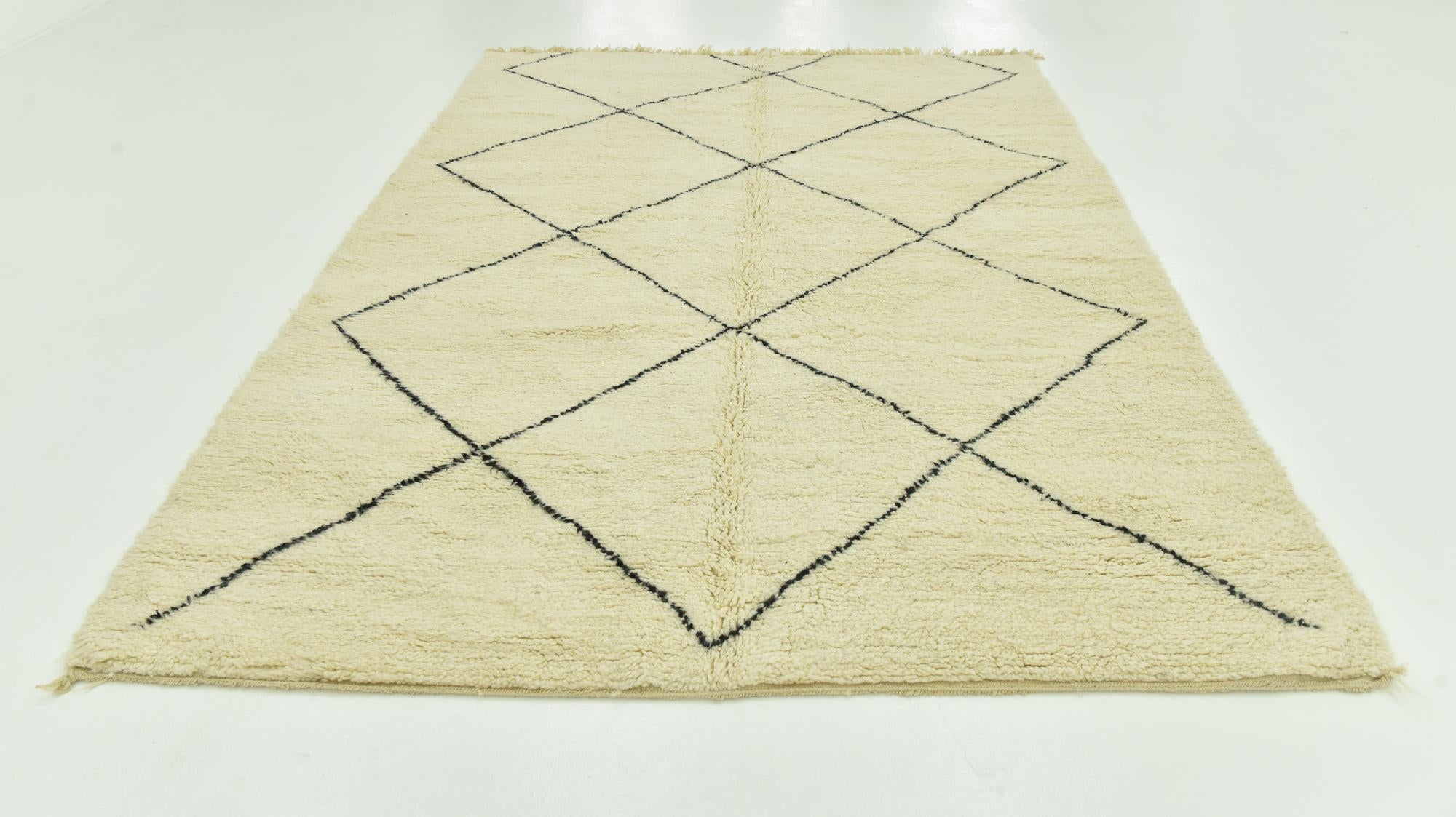 7' x 10' 3 Hand Knotted Moroccan Wool Rug